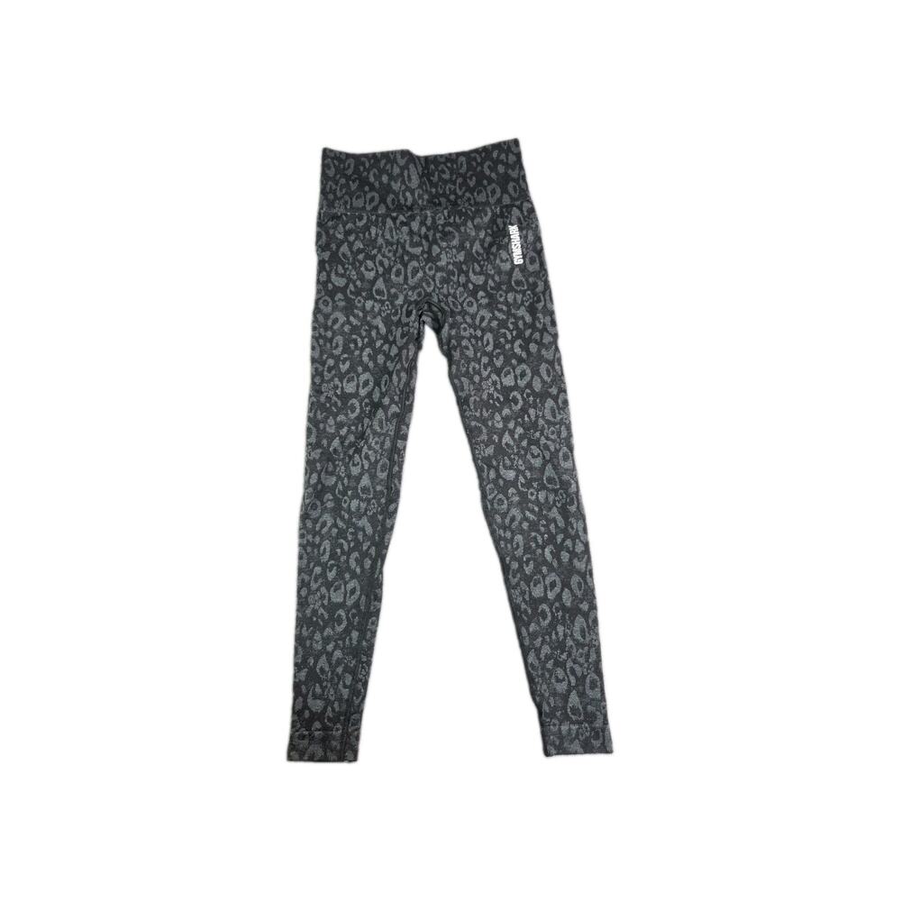 Gymshark Leggings Womens Size S Black Animal Seamless High Rise Compression C40